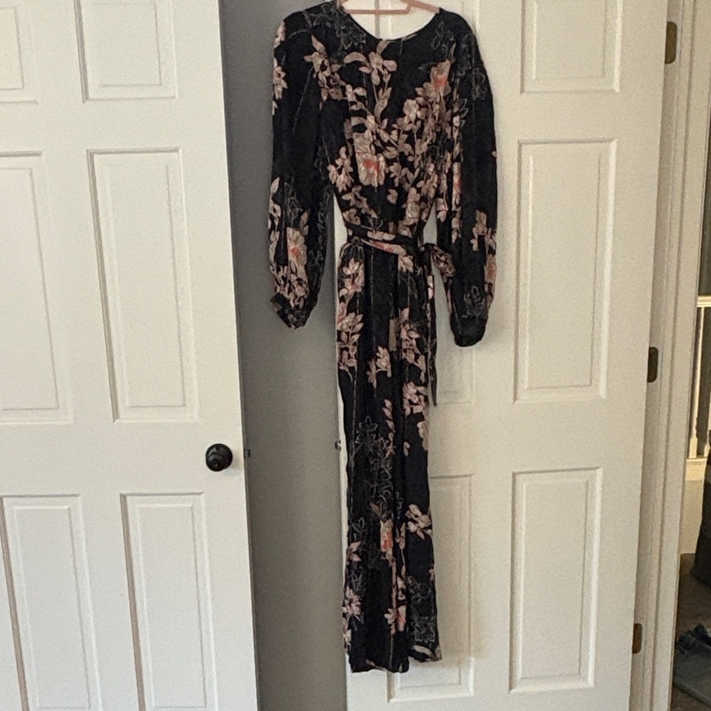 Harlyn by anthropology Pink Floral Print and Tie Waist